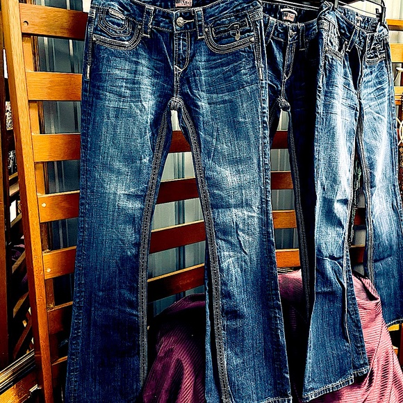 🍒 BOGO 🍒 EXPRESS Dark Wash Boot cut Jeans - Picture 1 of 15